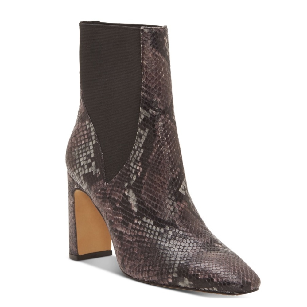 New, Vince Camuto Seeana Purple Snake Print Leather Chelsea Boot